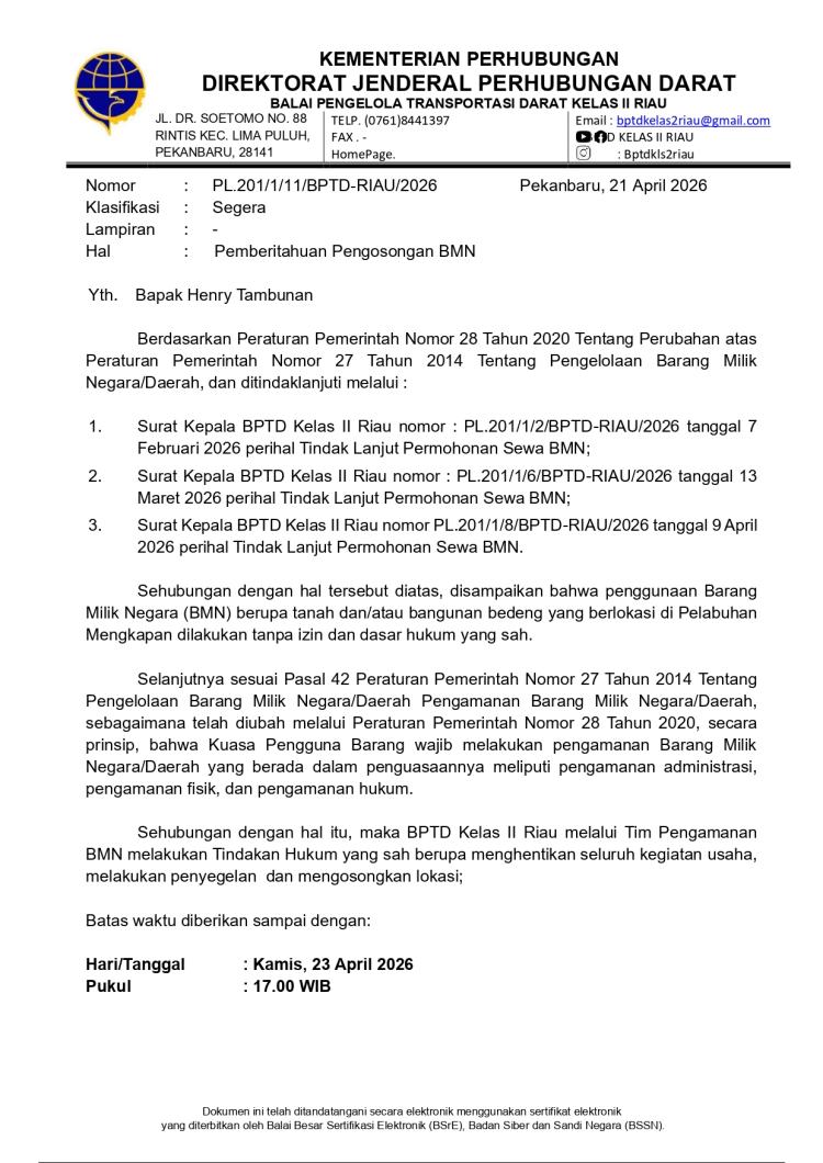 Polemik Pengosongan Kantin di Pelabuhan Roro Mengkapan Memanas, Pemilik Soroti Dugaan Ketidakadilan dan Kurangnya Transparansi